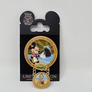 2006 Disney Cruise Line Wonder Dangle LE1500 Pin ~ Inaugural Southern Caribbean